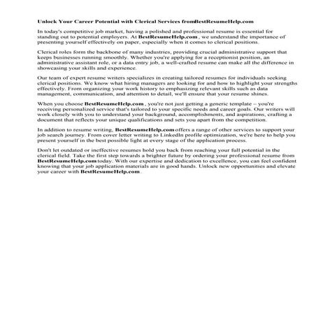 Clerical Assistant Resume. When you choose BestRes