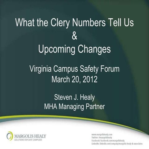 VA Campus Safety Forum - Clery & IBRS - What The Numbers Tell Us