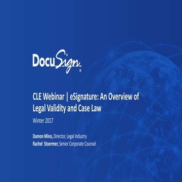 CLE Webinar: eSignature, an overview of legal validity and case law