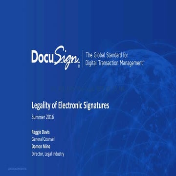 Legality of Electronic Signatures -- CLE Webinar 7.12.16