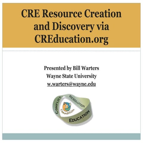 CRE Resource Creation and Discovery
