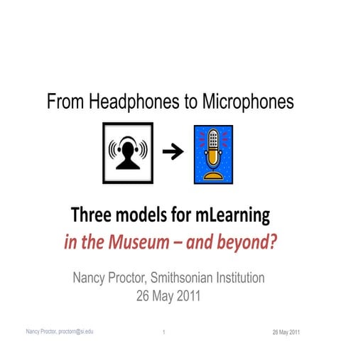 Three Models for mLearning