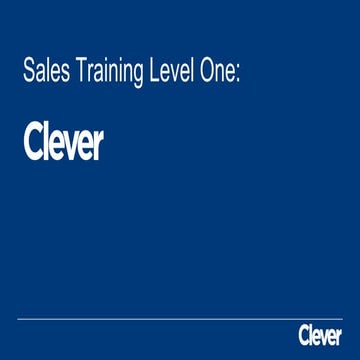 Clever Sales Training - Level 1 | PPTX