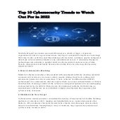 Top 10 Cybersecurity Trends to Watch Out For in 2022