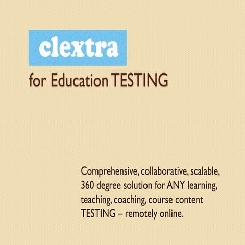 Clextra education testing