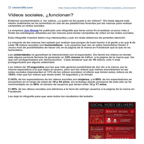VIDEOS SOCIALES, ¿FUNCIONAN?