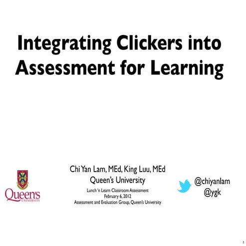Integrating Clickers into Assessment for Learning