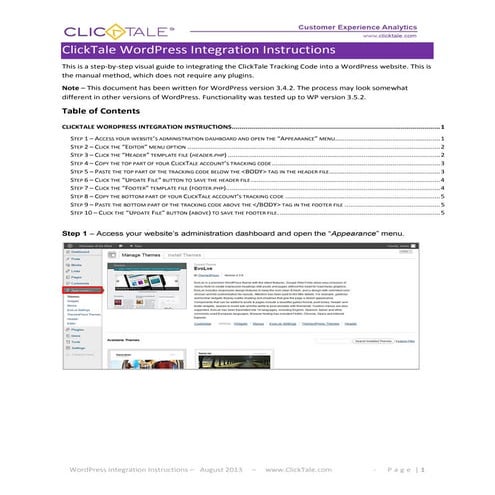 Click tale wordpress integration_instructions