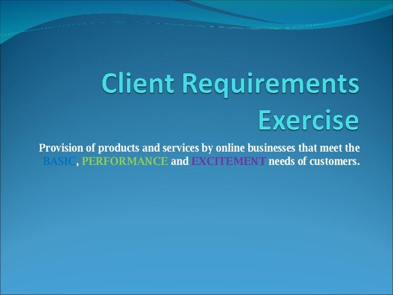 Client Requirements Exercise