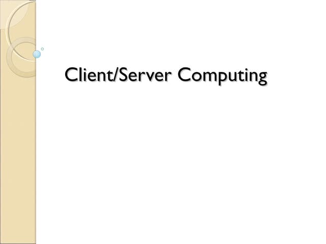 Client-Server Computing