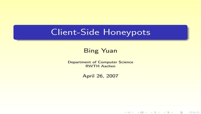 Client Side Honeypots