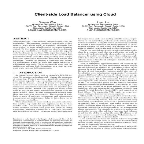 Client side load balancer using cloud