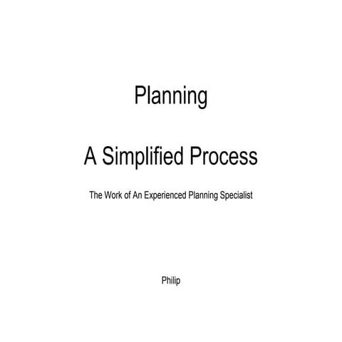 A Planning Process