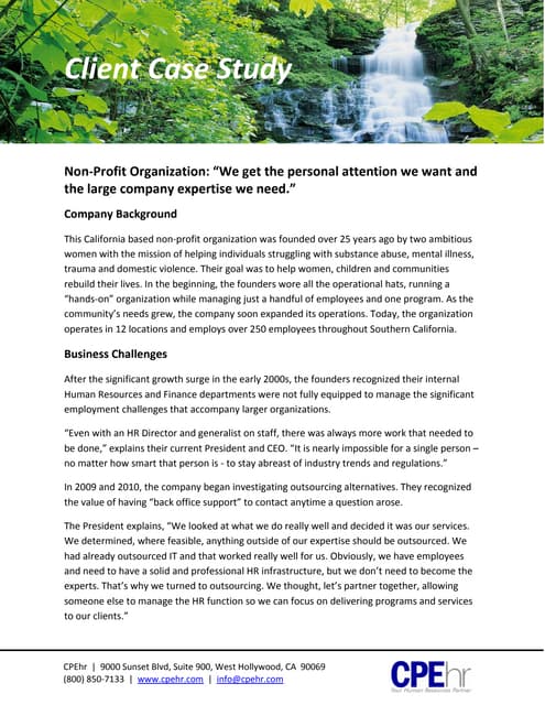 HR Outsourcing Case Study