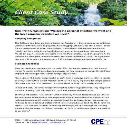 HR Outsourcing Case Study