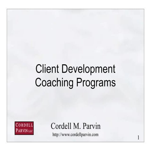 Client Development Coaching Programs
