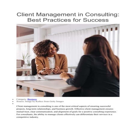 Client Management in Consulting: Best Practices | Mr. Business Magazine