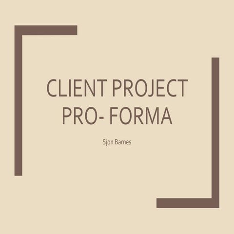 Client project pro forma
