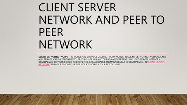 Client Server Network and Peer to Peer.pptx | Computer Networking ...