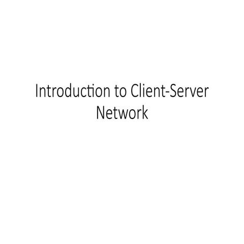 Client_Server_Network_Presentation for f | PPT