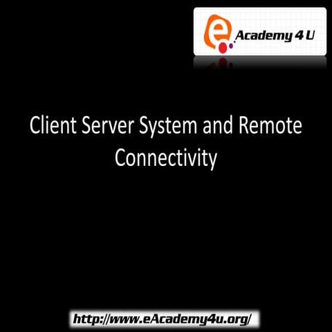 Client server system and remote connectivity