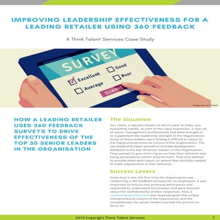 Client story - Think Talent Services - 360 Feedback at a Leading Retailer