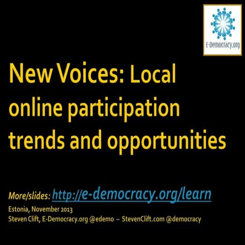 New Voices: Local online participation trends and opportunities