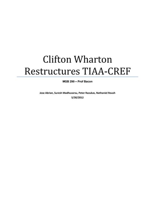 Clifton Wharton Case Study