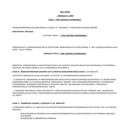 Clil teal the gothic cathedral