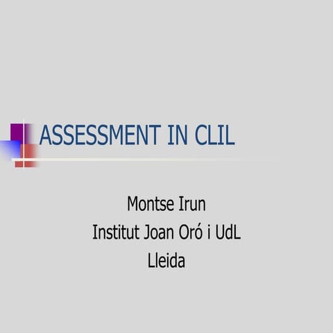 CLIL 6 assessment in CLIL