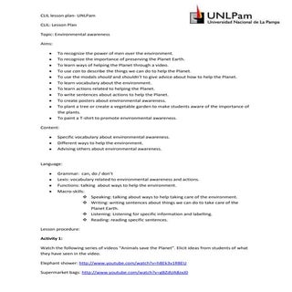 CLIL lesson plan- "Environmental Aw...