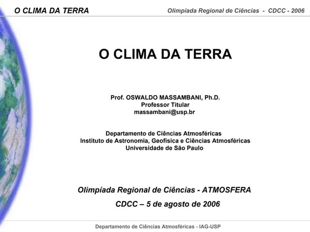 Clima: Processos, Mudancas e Impactos