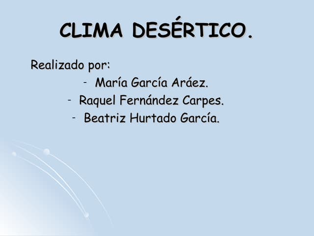 Clima desertico