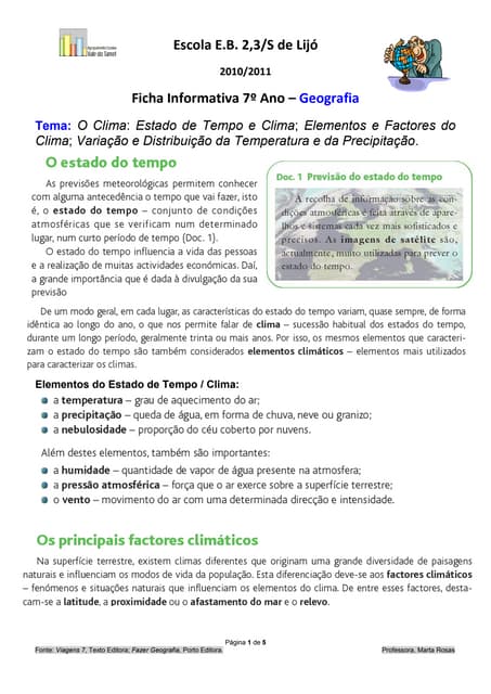 Clima factores clima_fichainformativa