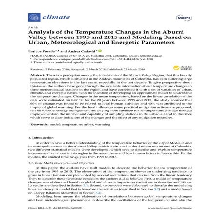 Analysis of the Temperature Changes in the Aburrá Valley between 1995 and 201...