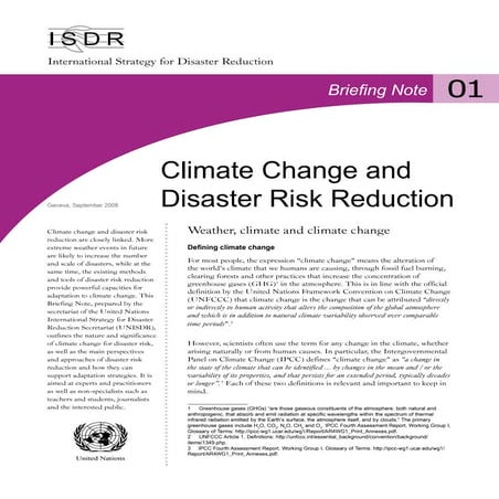 Climate-Change and disaster risk reduction