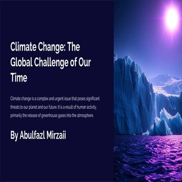 Climate Change: The Global Challenge of Our Time | PDF