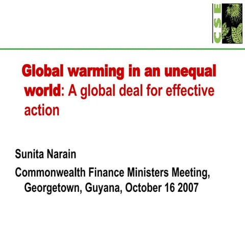 Climate Equity For Commonwealth 2007