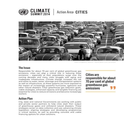 Climate Summit Action Areas Cities