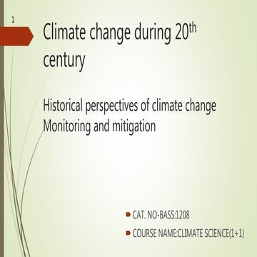 Climate change during 20th century 