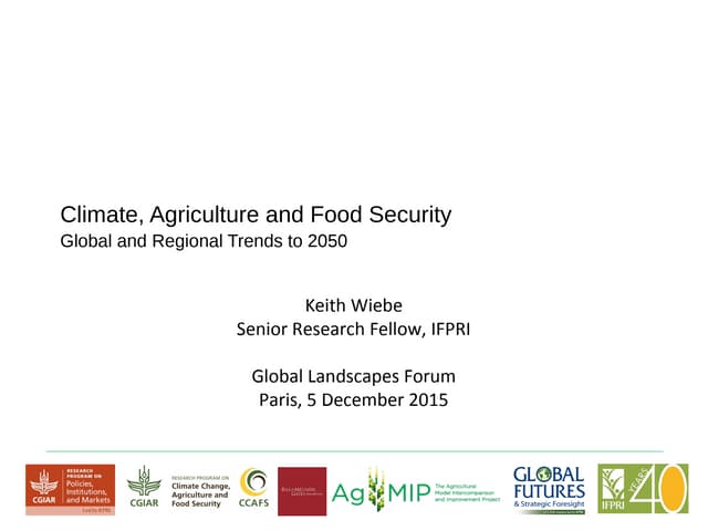 thumbnail of  Climate, agriculture and food security global and regional trends to 2050