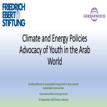 Climate and energy policies advocacy of youth in the arab world