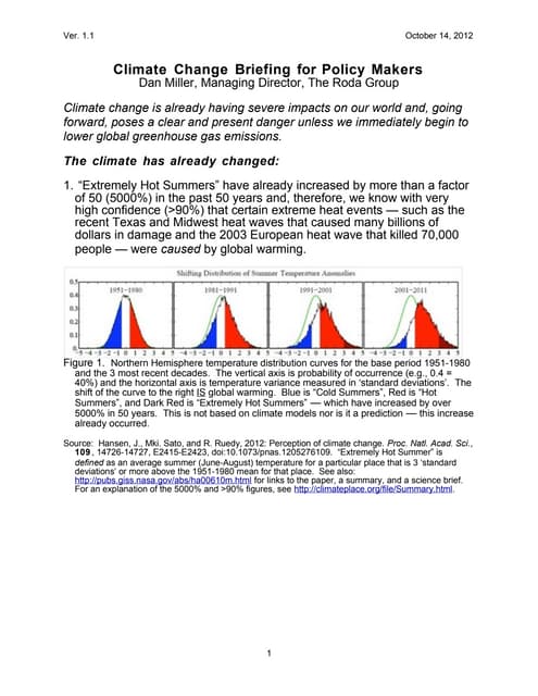 Climate Change Briefing for Policy ...