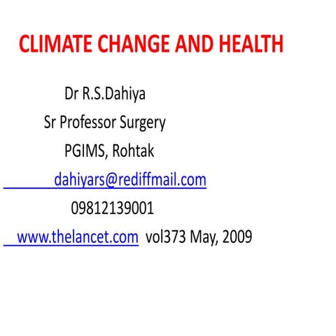 Climate change and Health