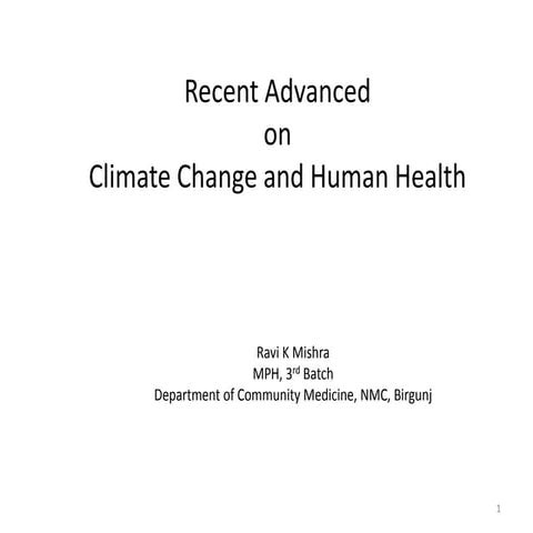 Recent Advanced on Climate change and Human Health 