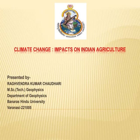 climate change and impact of Indian Agriculture 