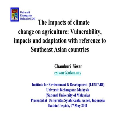 Impact of Climate Change on Agriculture | PPT