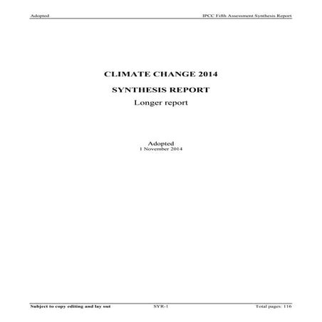 Climate change 2014 synthesis report long report | PDF
