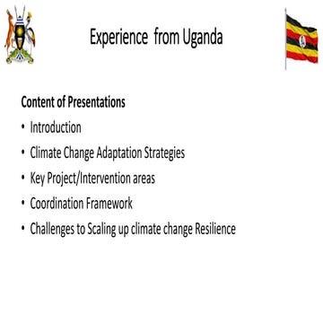Climate change adaptation strategies  exp fair presentation from uganda