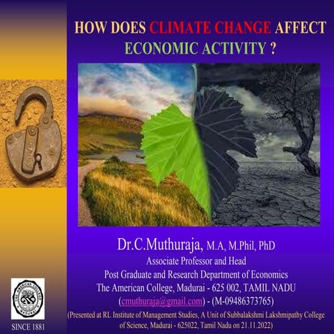 Dr.C.Muthuraja's Presentation on HOW DOES CLIMATE CHANGE AFFECT ...